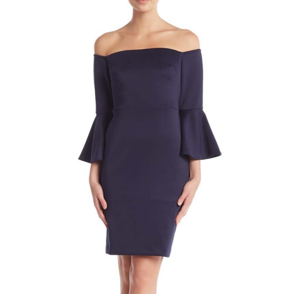 Betsey Johnson Off-the-Shoulder Bell Sleeve Dress